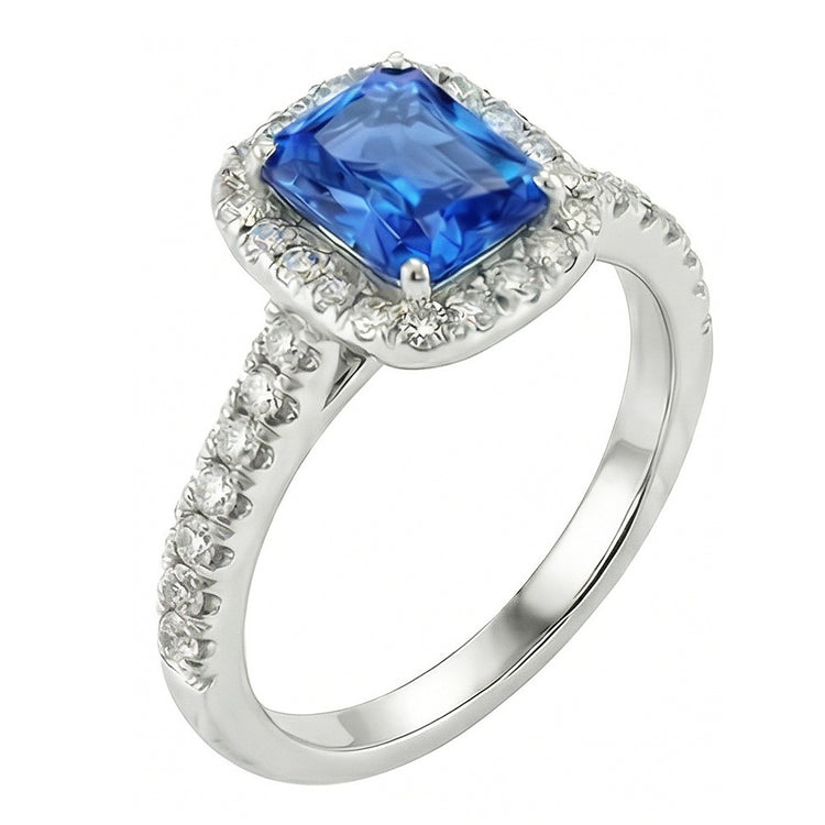 naturel round saphir 2.50carats bague vue de dessus