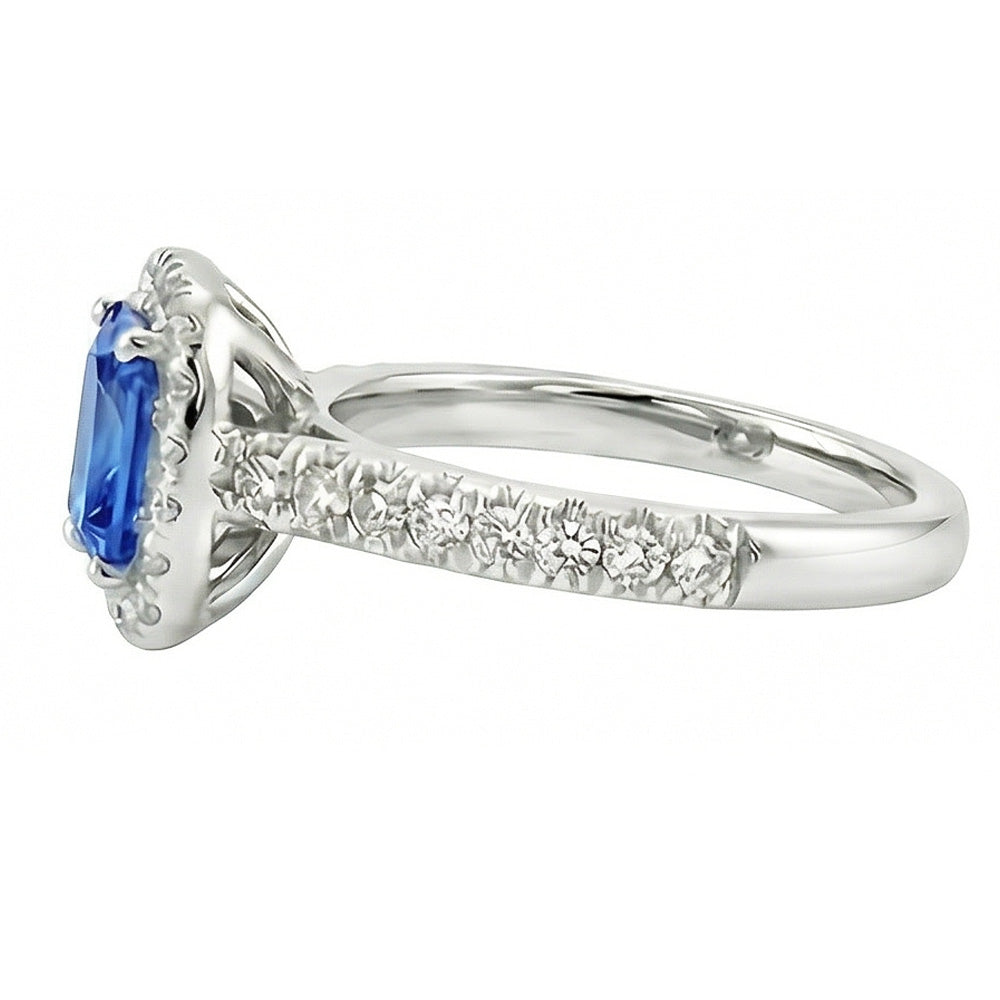 naturel round saphir 2.50carats bague vue de profil