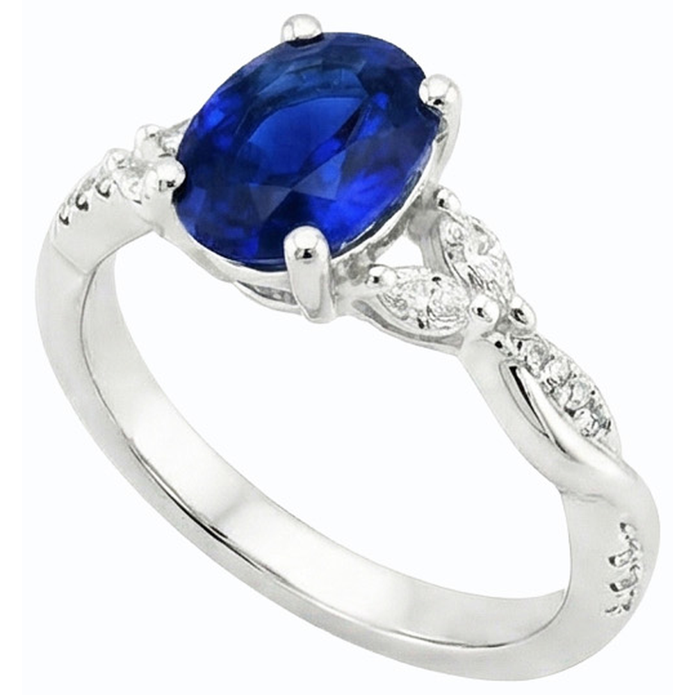 naturel round saphir 4.50carats bague détail rapproché