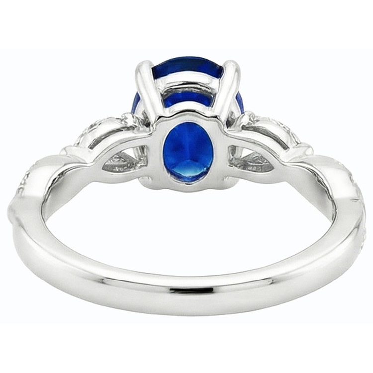 naturel round saphir 4.50carats bague vue de dessus