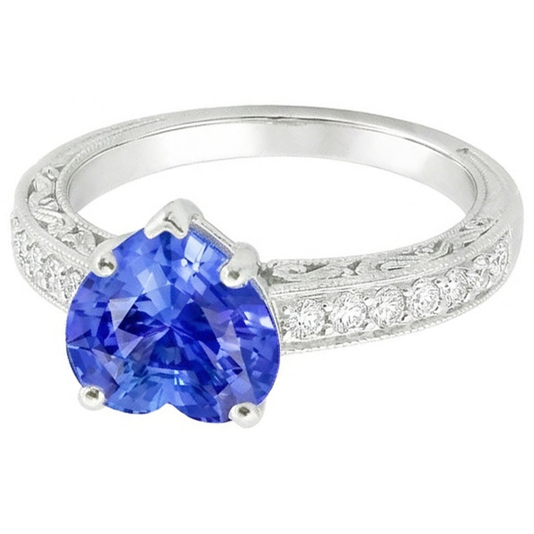 naturel round diamant 2carats bague vue de dessus