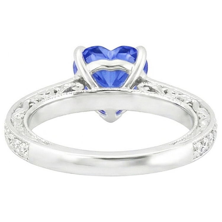 naturel round diamant 2carats bague vue de profil