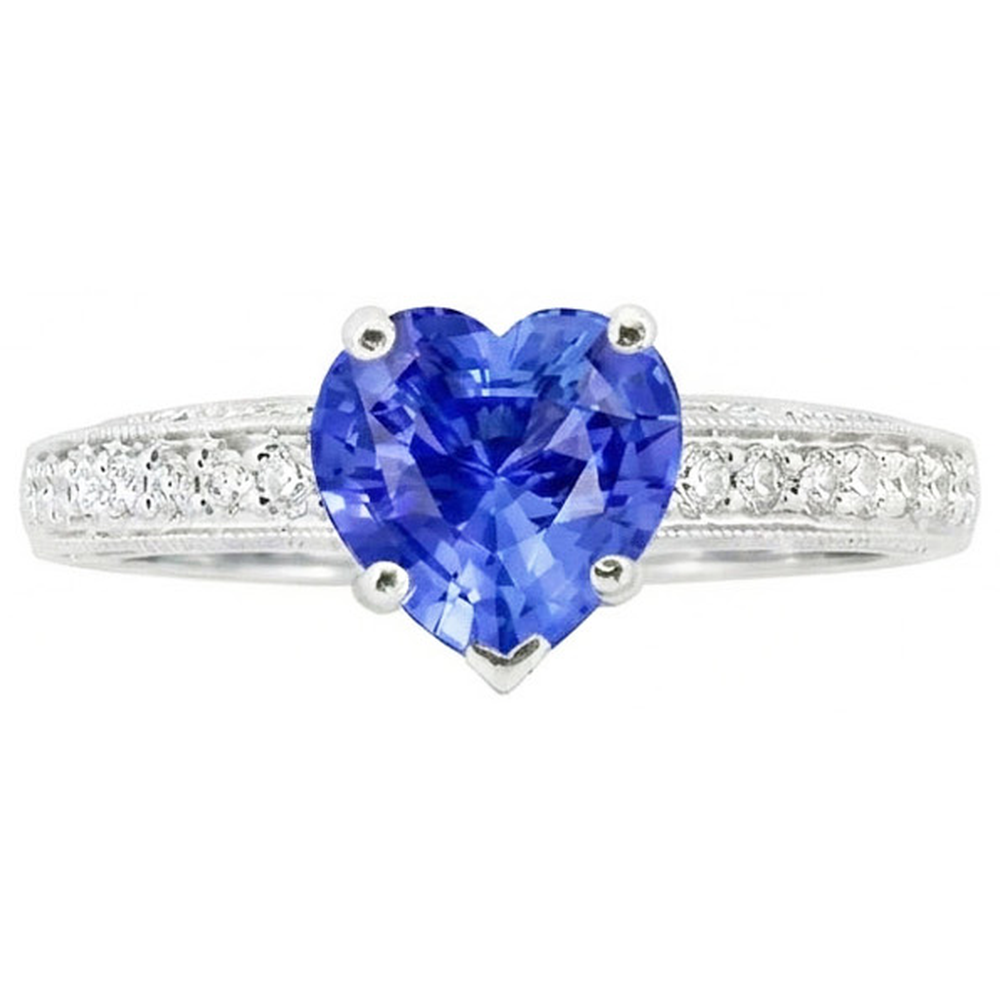 naturel round diamant 2carats bague sur blanc