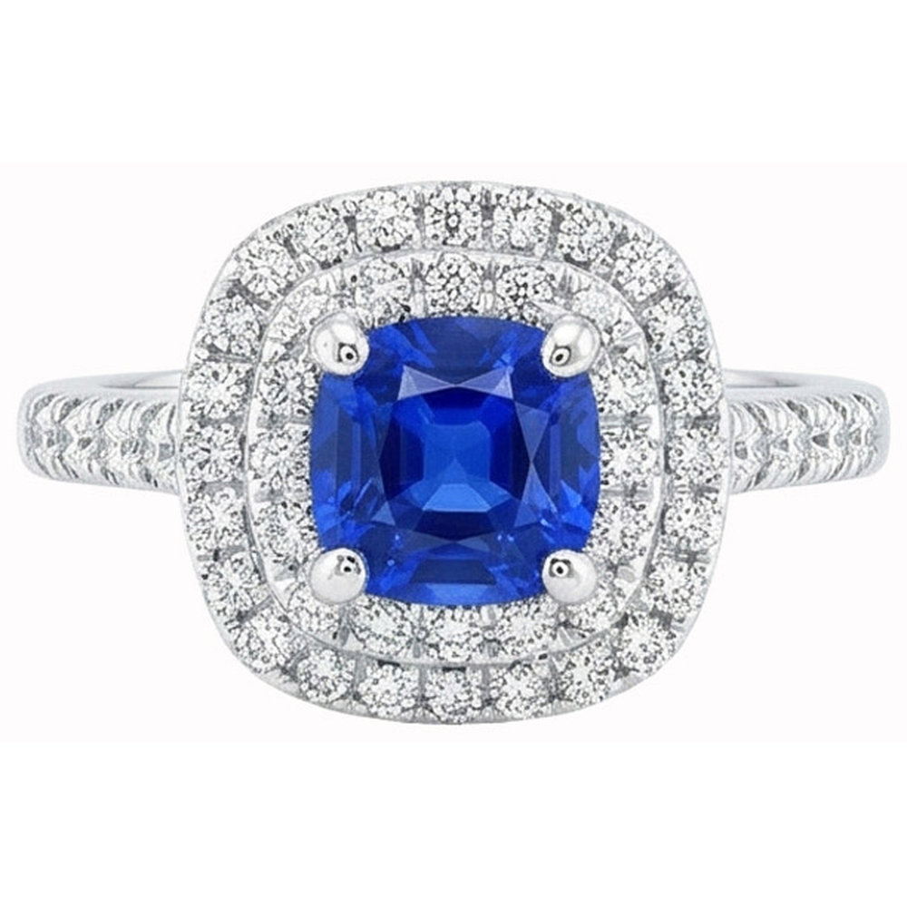 naturel round diamant 2carats bague vue de face