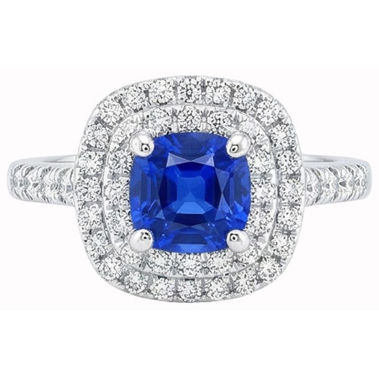 naturel round diamant 2carats bague vue de face