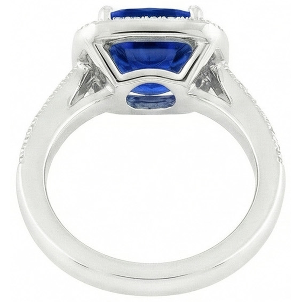 naturel cushion diamant 4.5carats bague sur blanc