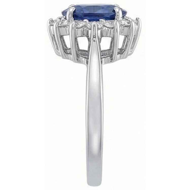 Bague en saphir bleu de Ceylan. bijoux en diamant de 4.70 carats