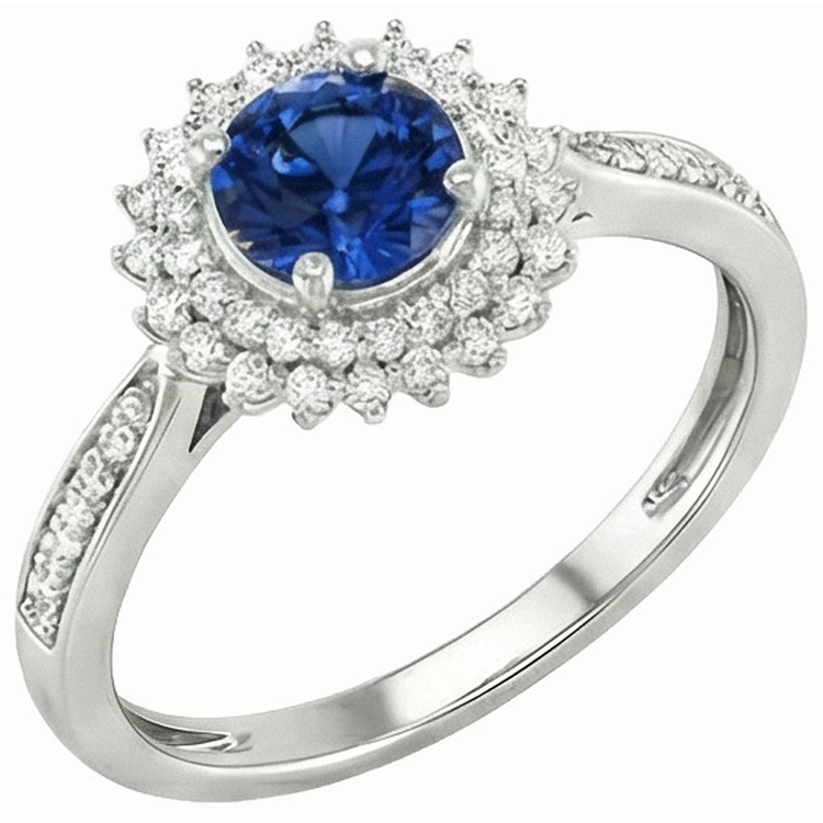 naturel round diamant 3.10carats bague vue de face