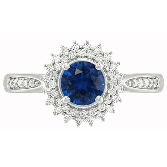 naturel round diamant 3.10carats bague angle de côté