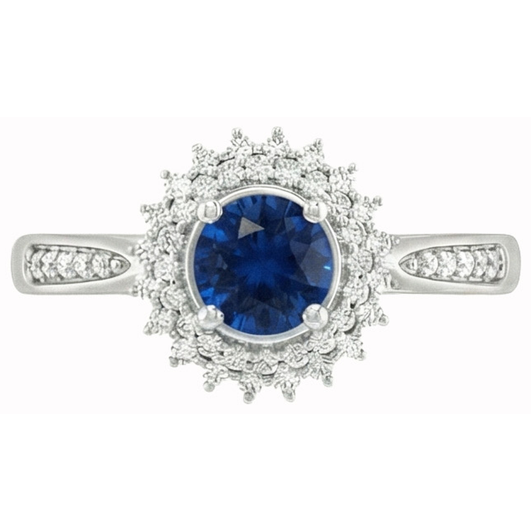 naturel round diamant 3.10carats bague angle de côté