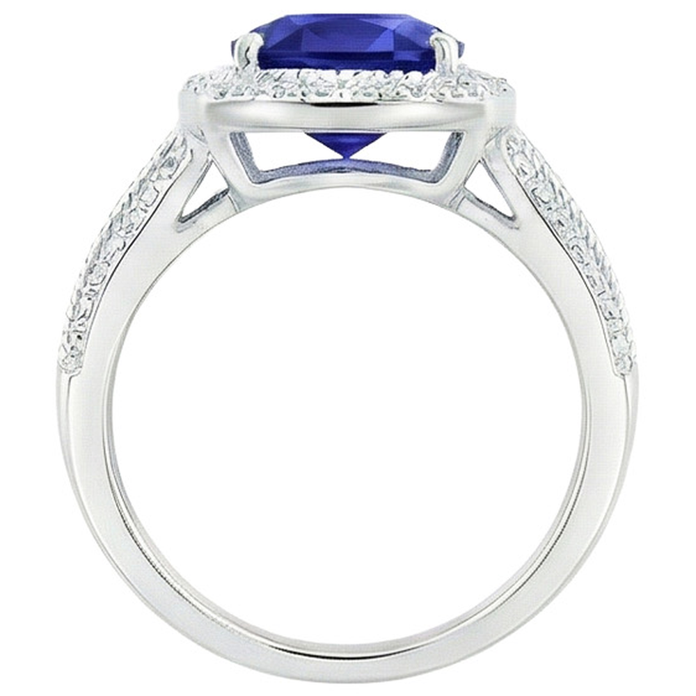 naturel round diamant 3.25carats bague sur blanc