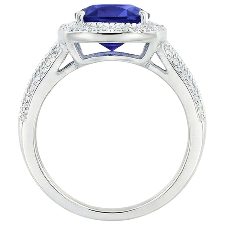 naturel round diamant 3.25carats bague sur blanc