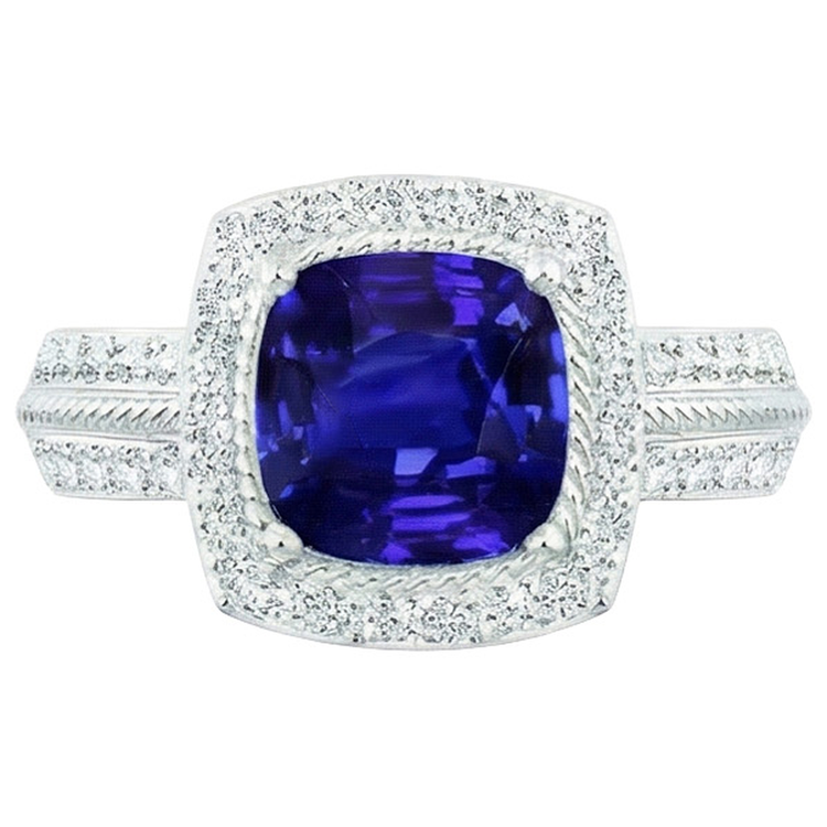 naturel round diamant 3.25carats bague angle de côté