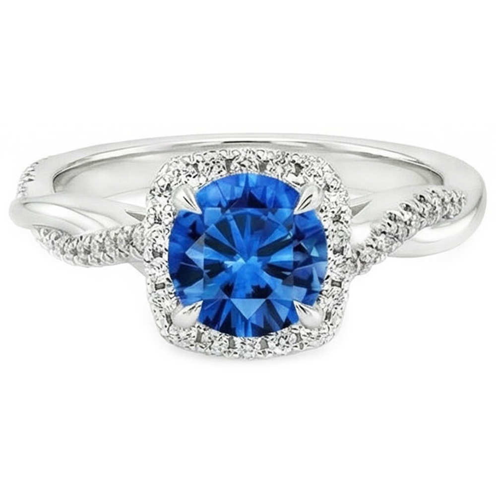 naturel round diamant 3.70carats bague angle de côté
