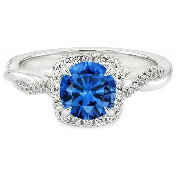 naturel round diamant 3.70carats bague angle de côté