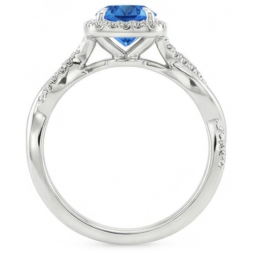 naturel round diamant 3.70carats bague vue de profil