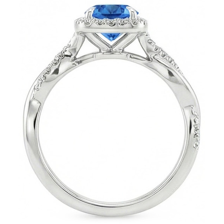 naturel round diamant 3.70carats bague vue de profil