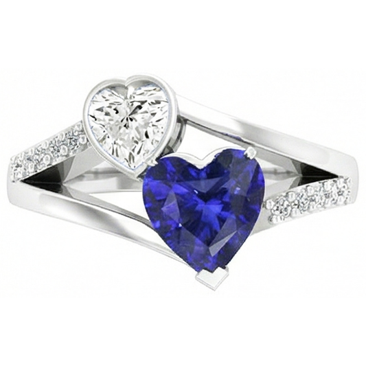 naturel round diamant 3.25carats bague angle de côté