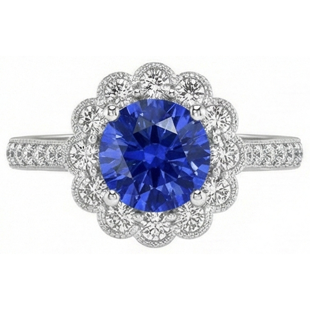 naturel diamant 3carats bague vue de face