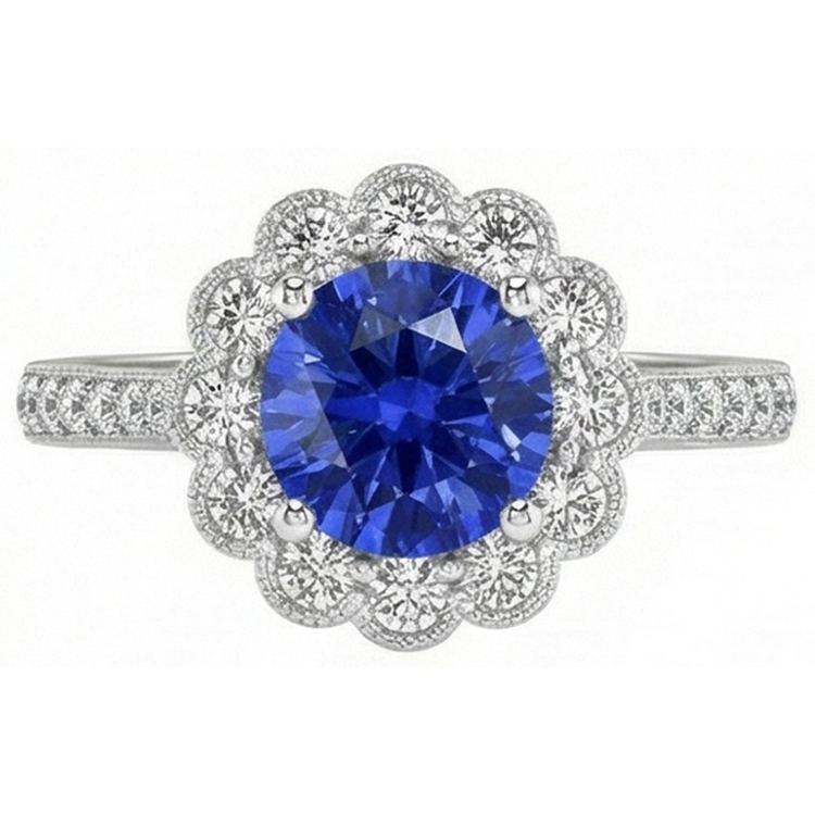 naturel diamant 3carats bague vue de face