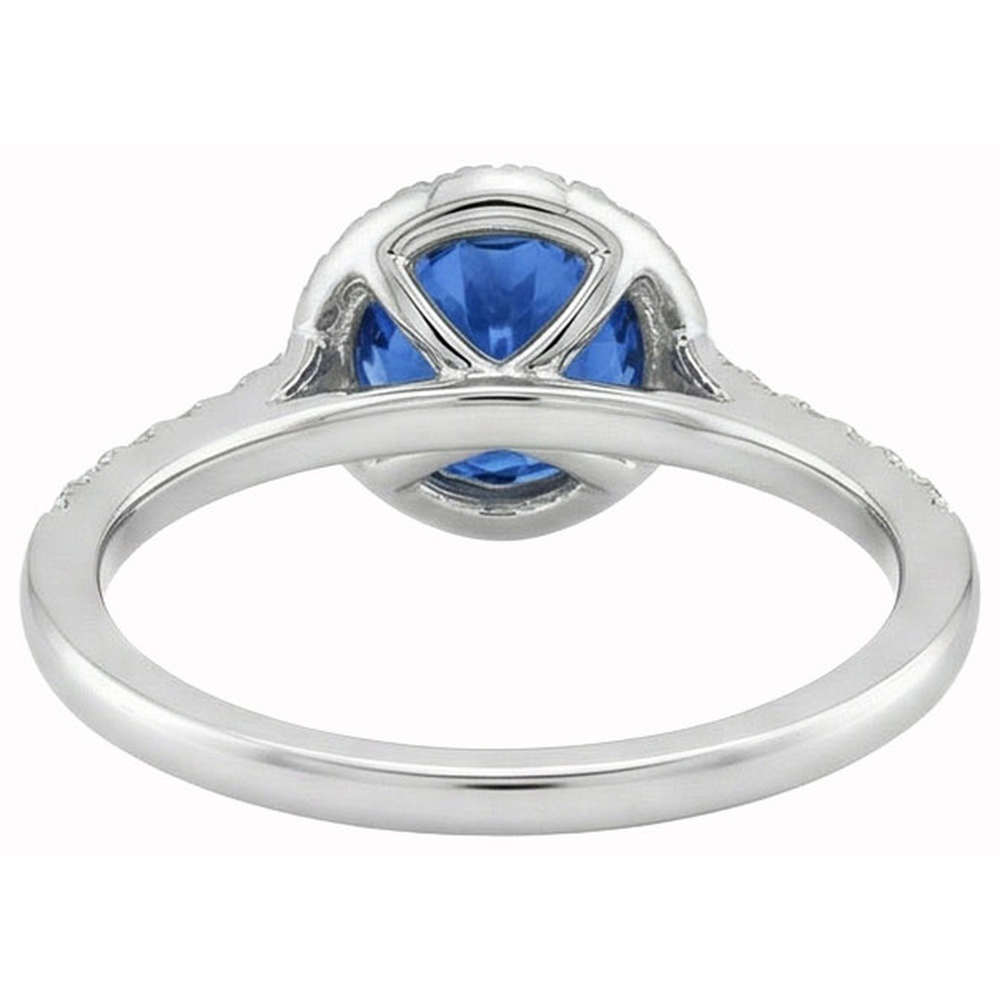 naturel round saphir 3carats bague sur blanc
