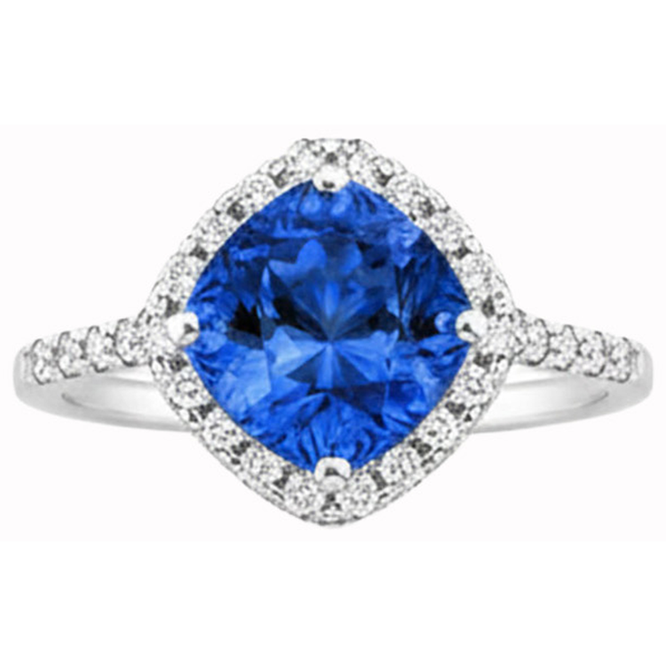 naturel round saphir 3carats bague angle de côté