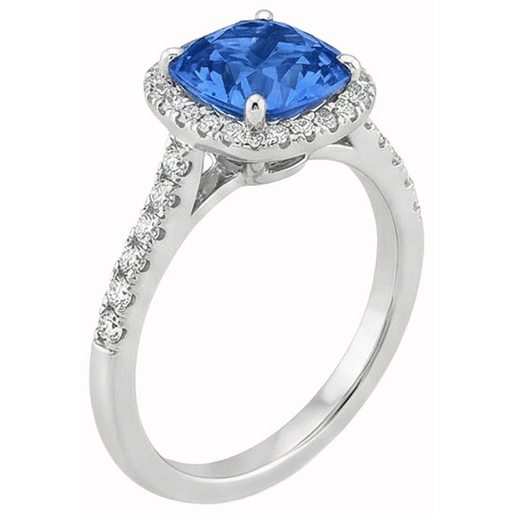 naturel round saphir 3carats bague détail rapproché
