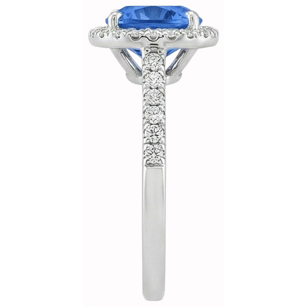 naturel round saphir 3carats bague vue de profil