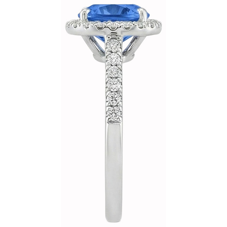 naturel round saphir 3carats bague vue de profil