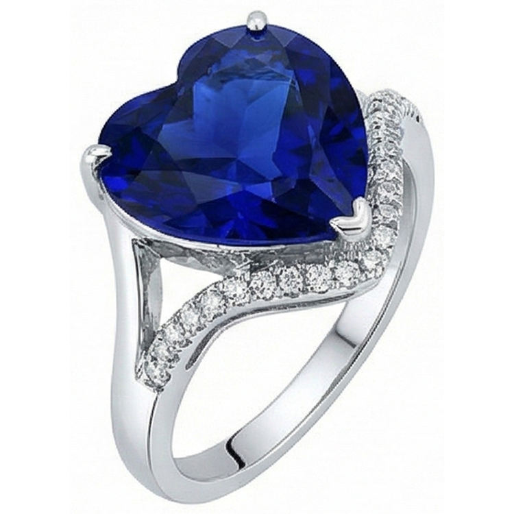 Bague en saphir de Ceylan avec pierres précieuses pour femmes. style torsadé. 6 carats