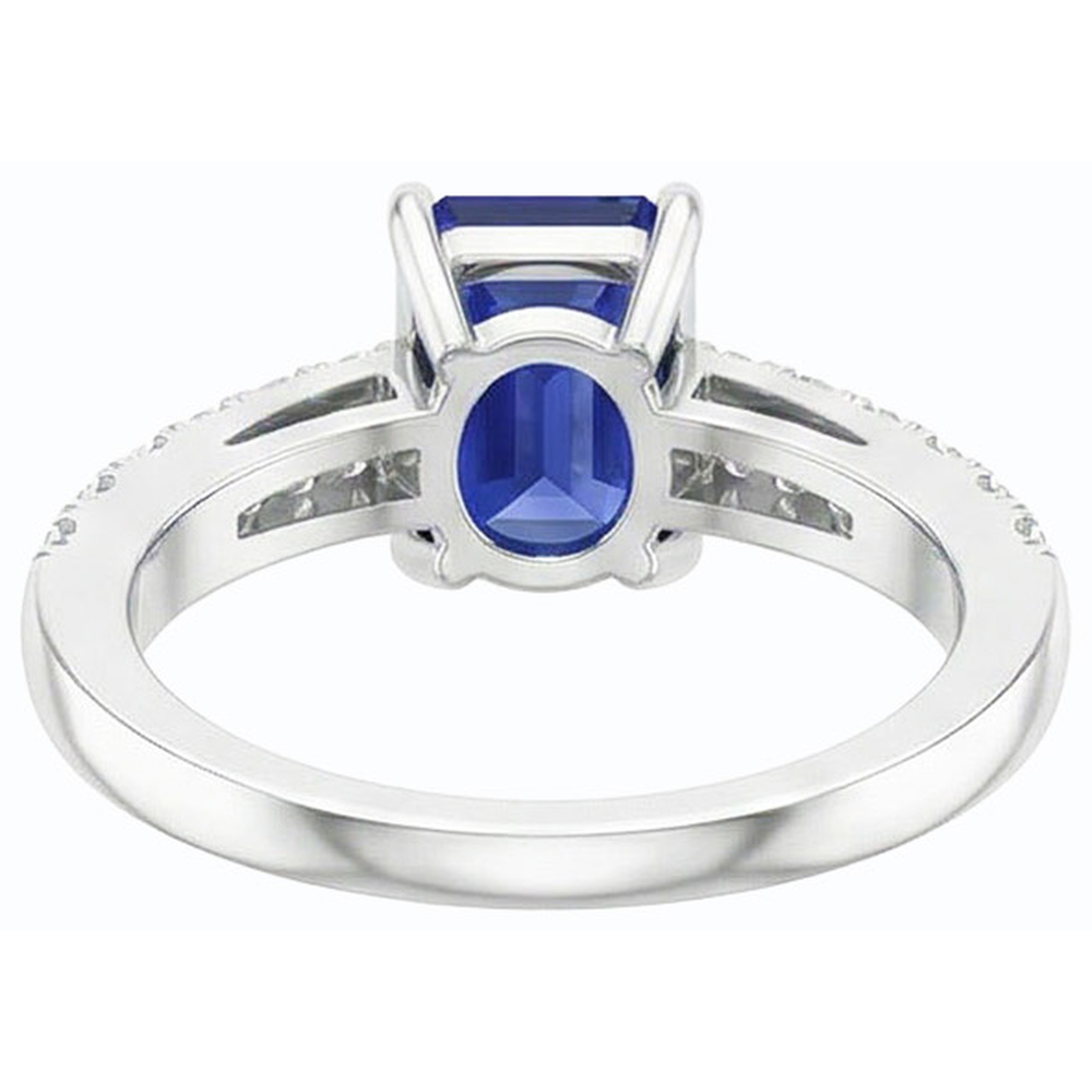 naturel round saphir 3carats bague vue de dessus