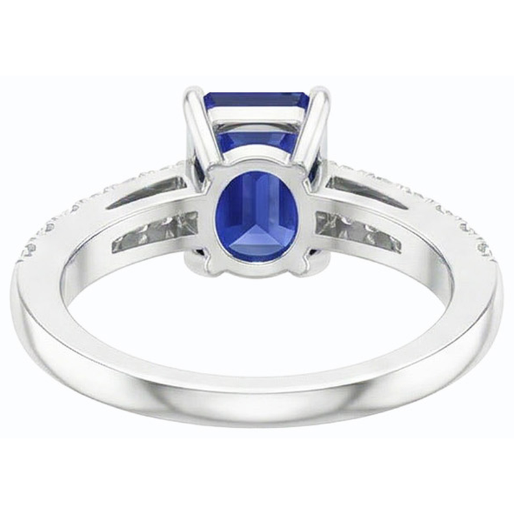 naturel round saphir 3carats bague vue de dessus