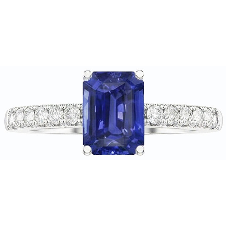 naturel round saphir 3carats bague sur blanc