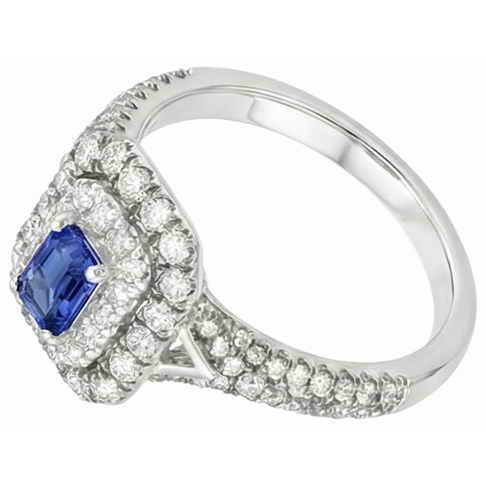 naturel round saphir 3.50carats bague détail rapproché