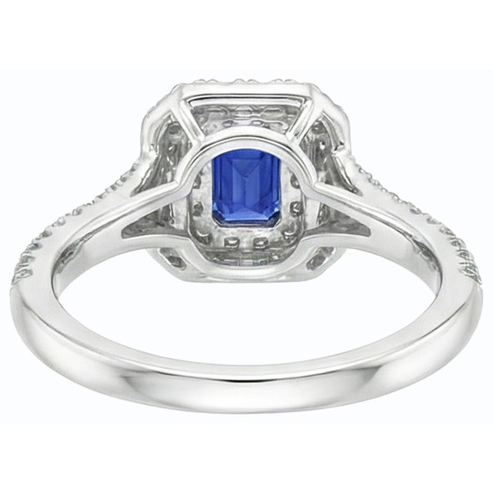 naturel round saphir 3.50carats bague vue de dessus