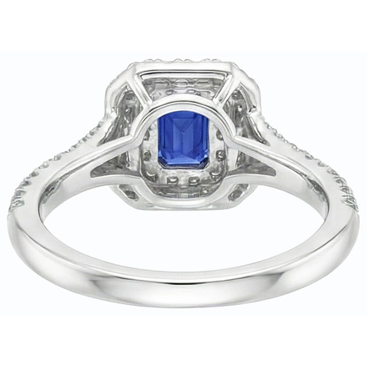 naturel round saphir 3.50carats bague vue de dessus