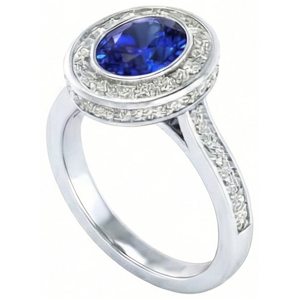 naturel round diamant 3.40carats bague détail rapproché