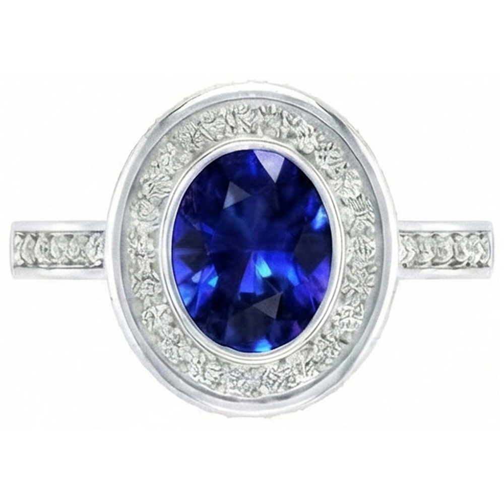 naturel round diamant 3.40carats bague angle de côté