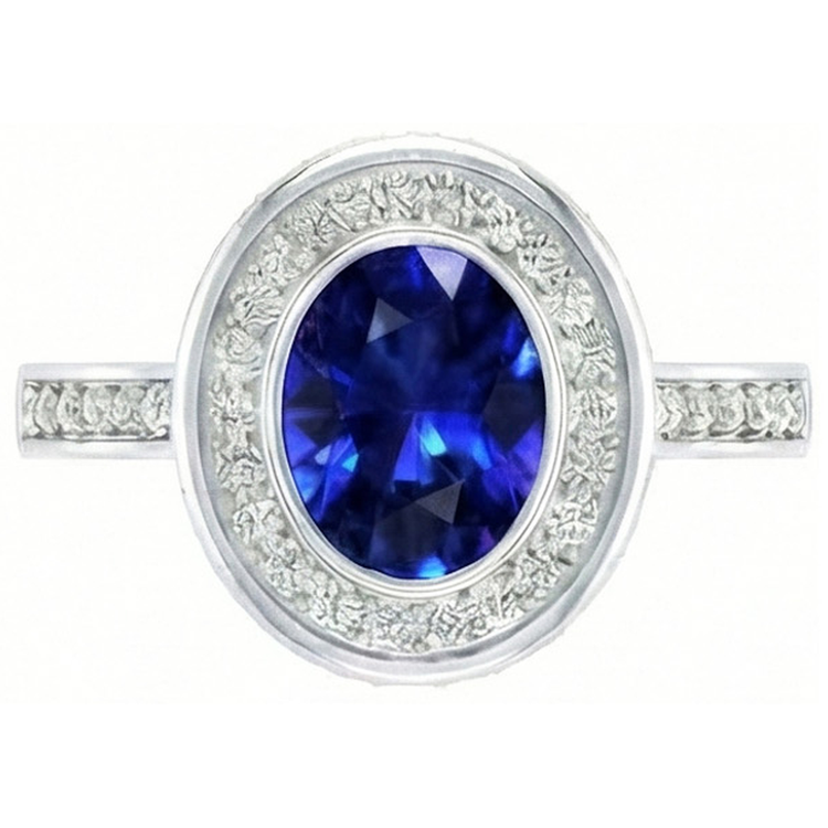 naturel round diamant 3.40carats bague angle de côté