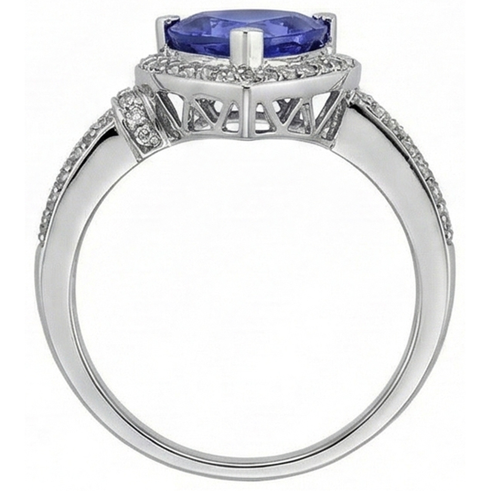 naturel trillion diamant 1.51carats bague avec accents diamants
