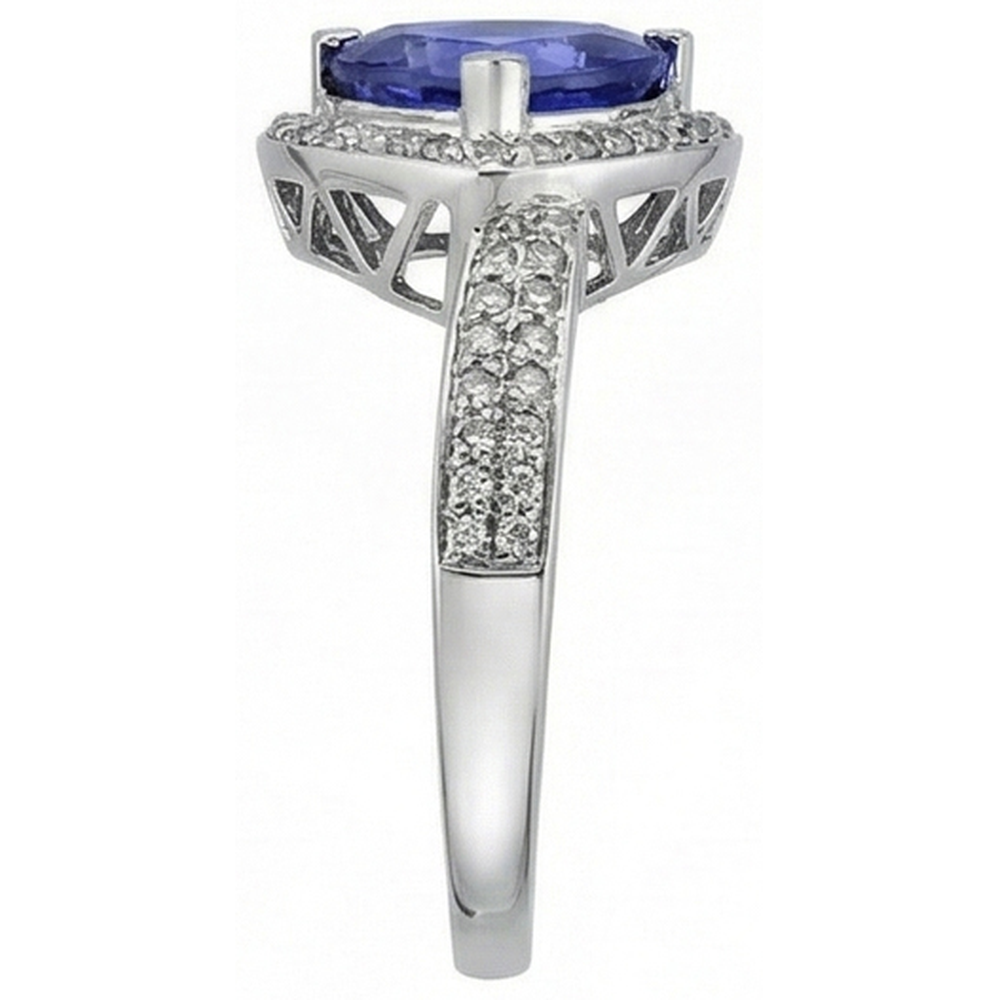 naturel trillion diamant 1.51carats bague sur blanc