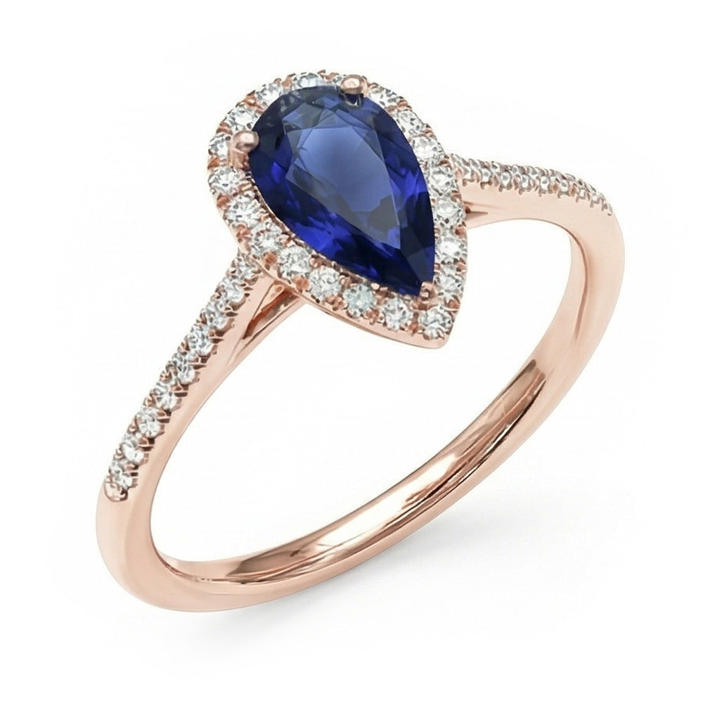 naturel pear diamant 3.50carats bague vue de dessus