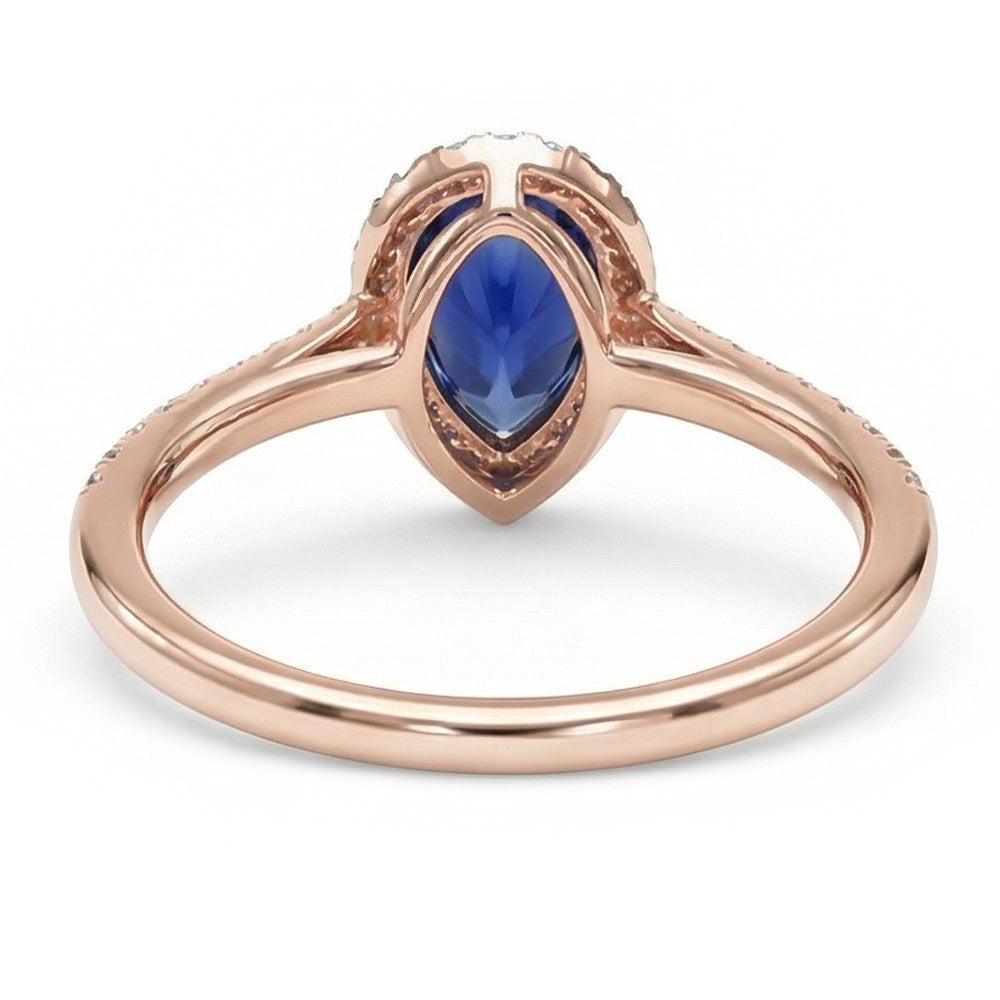 naturel pear diamant 3.50carats bague vue de profil