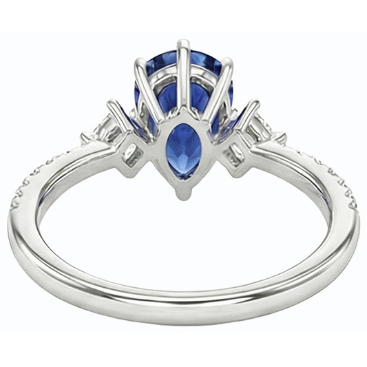 naturel pear diamant 2.50carats bague angle de côté