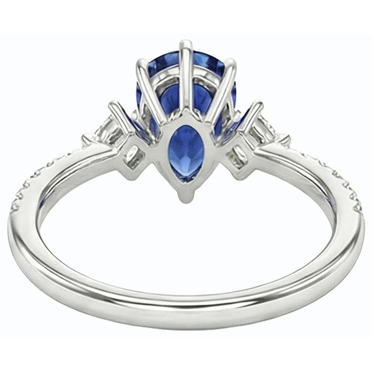 naturel pear diamant 2.50carats bague angle de côté