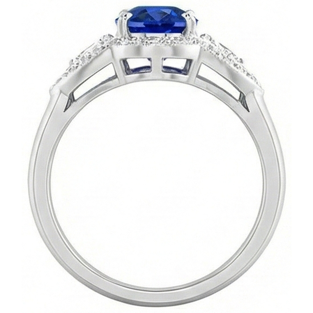 naturel oval diamant 3.90carats bague vue de profil