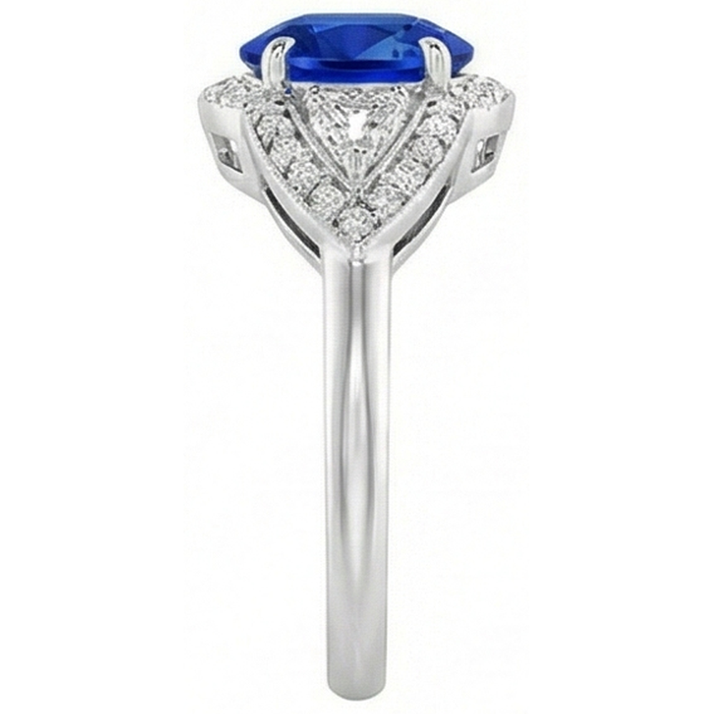 naturel oval diamant 3.90carats bague vue de dessus