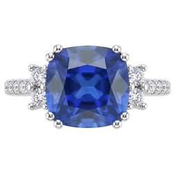 Bague en saphir du Sri Lanka taille coussin pour bijoux en pierres précieuses 4.50 carats