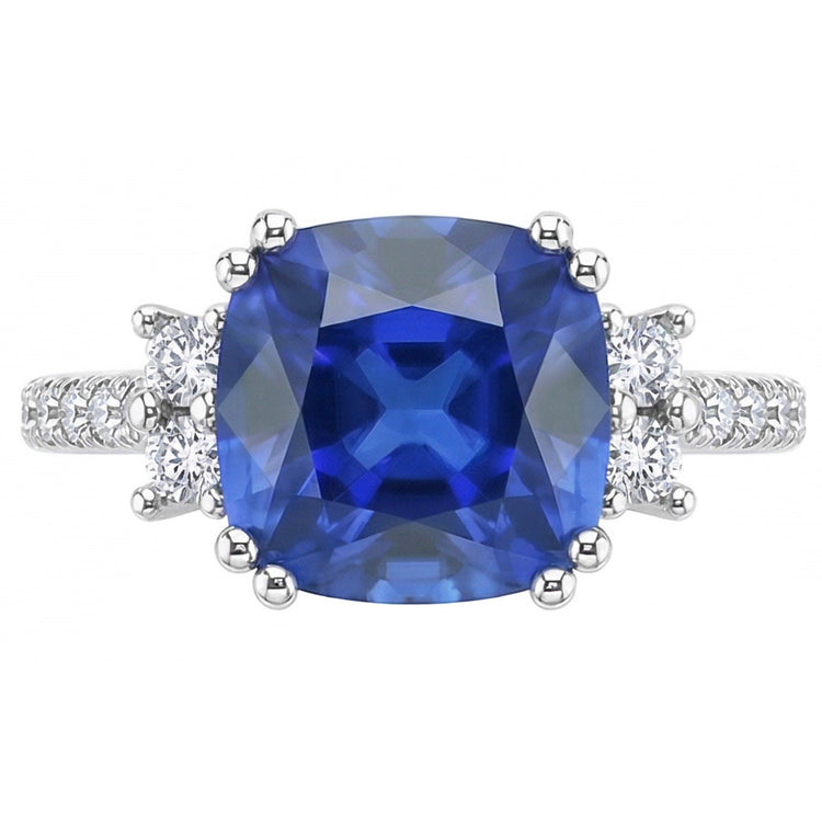Bague en saphir du Sri Lanka taille coussin pour bijoux en pierres précieuses 4.50 carats