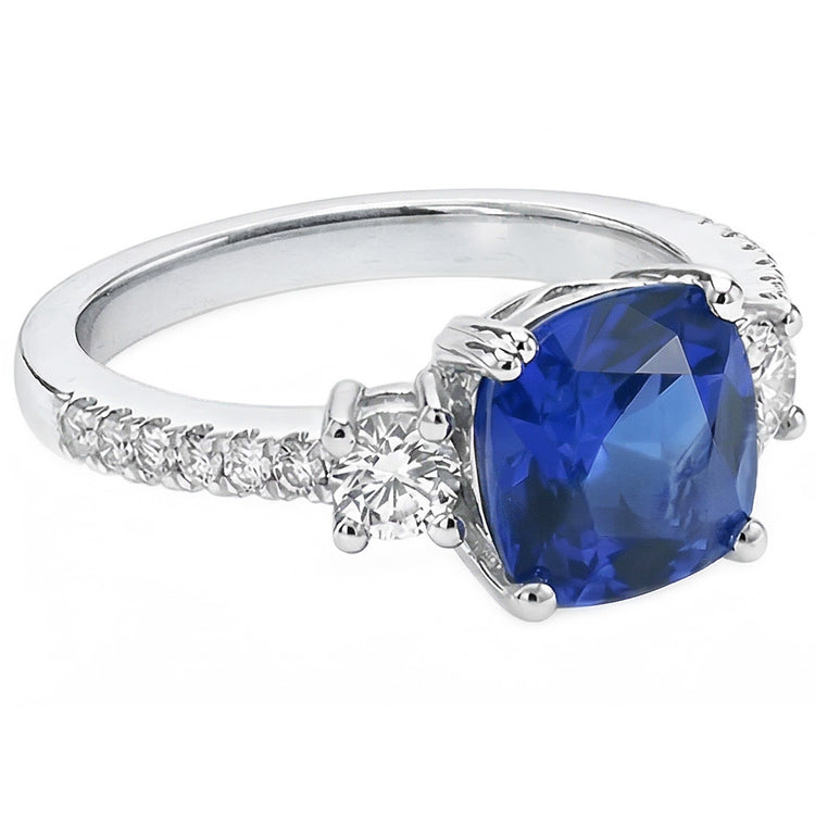 Bague en saphir du Sri Lanka taille coussin pour bijoux en pierres précieuses 4.50 carats